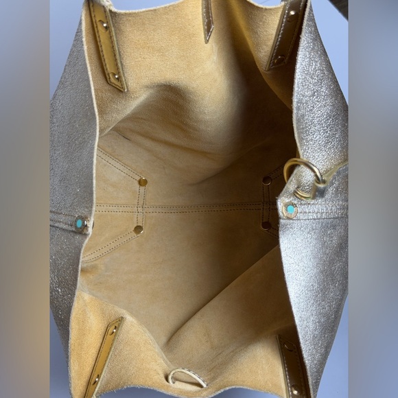 Tiffany & Co. Reversible Tote Bag Metallic Gold Leather/Mustard Suede - Picture 14 of 16